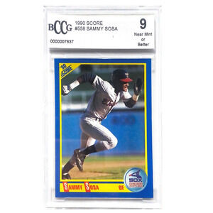 1990 Score #558 Sammy Sosa BCCG Near mint or better 9